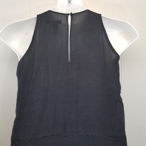 Ralph Lauren 14 Silk Dress Flare Polka Dot Ruffle Sleeveless Cruise Party - Picture 6 of 7